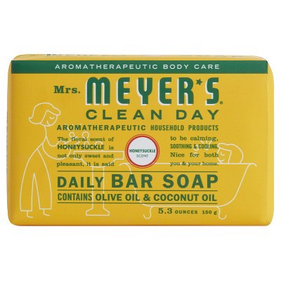 slide 1 of 4, Mrs. Meyer's Honeysuckle Daily Bar Soap, 5.3 oz