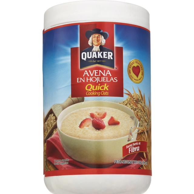 slide 1 of 1, Quaker NON BRAND Avena En Hojuelas (Quick Cooking Oats) Canister, 1 ct