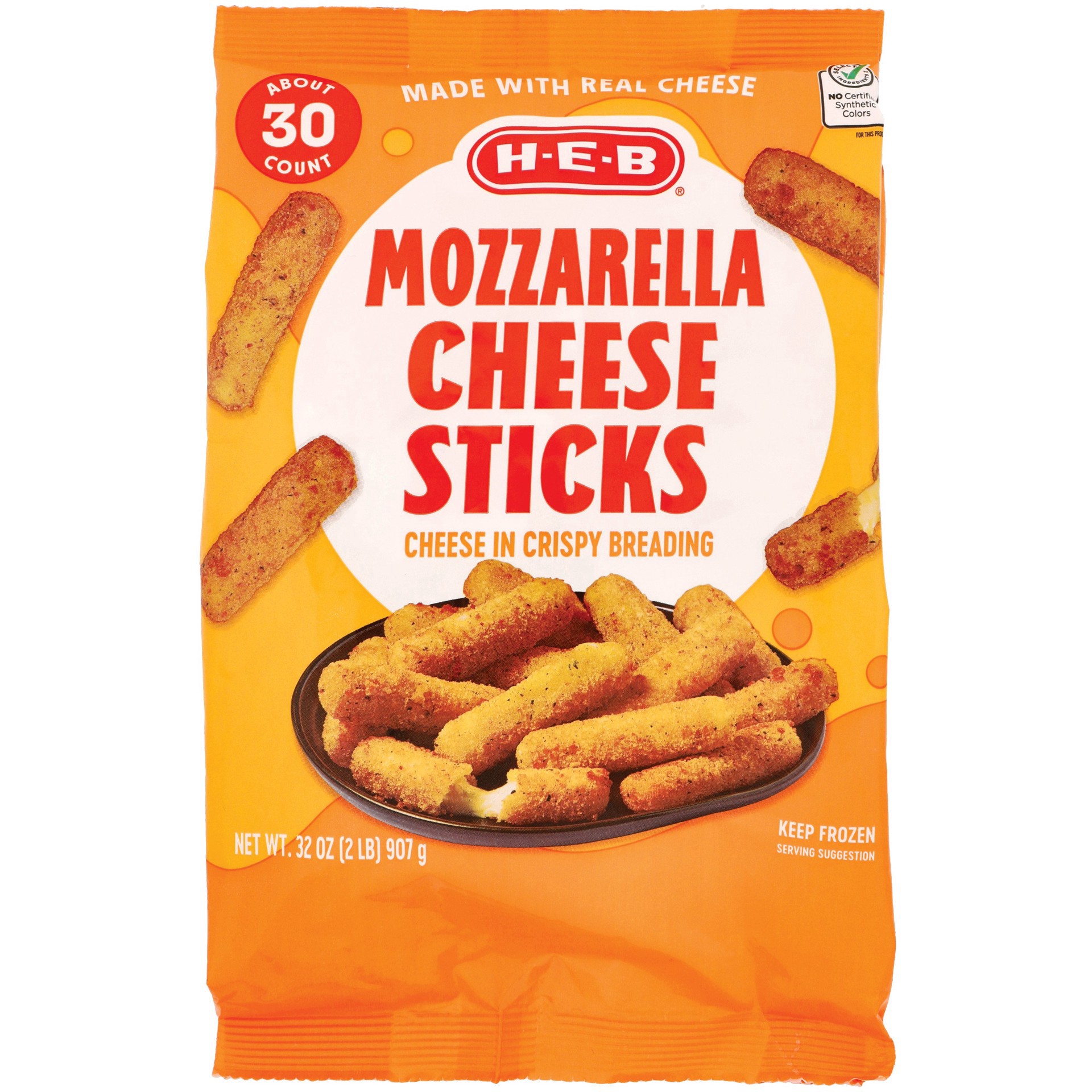 slide 1 of 1, H-E-B Select Ingredients Mozzarella Cheese Sticks, 32 oz