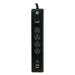 General Electric 4 Outlet Surge Protector Power Strip with 2 USB Ports