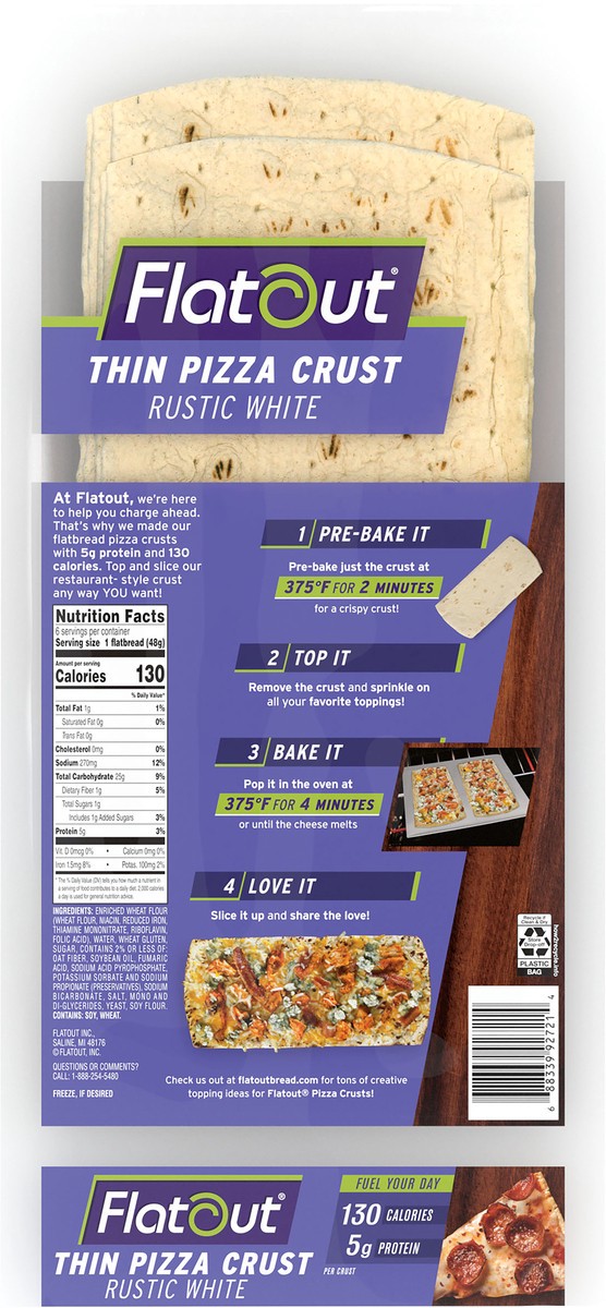 slide 6 of 9, Flatout Thin Pizza Crust, 10.2 oz