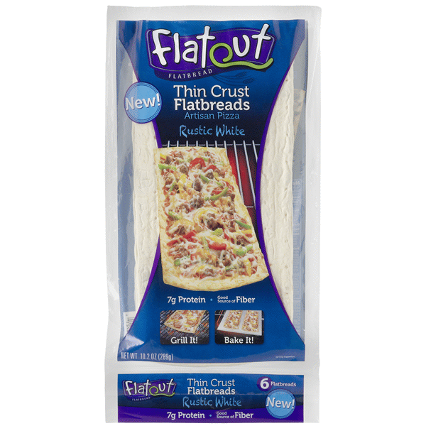 slide 1 of 9, Flatout Thin Pizza Crust, 10.2 oz