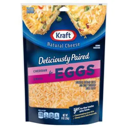 Kraft Deliciously Paired Cheddar & Swiss Shredded Cheese for Eggs, 8 oz Bag