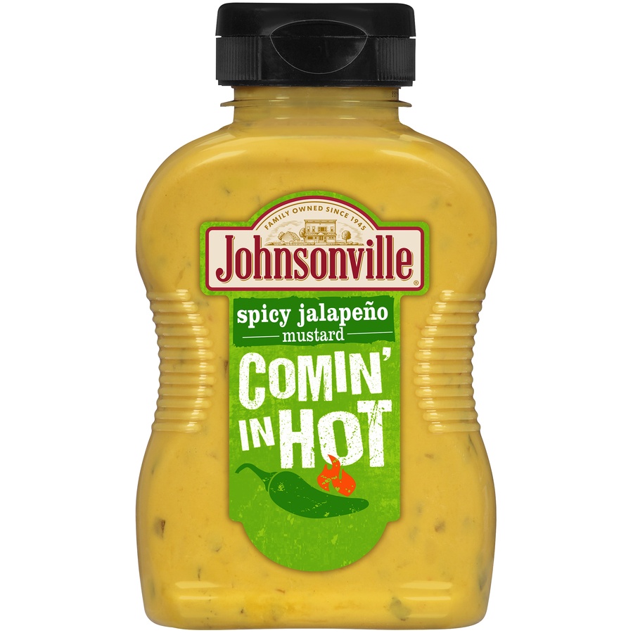 slide 1 of 1, Johnsonville Comin' In Hot! Spicy Jalapeno Mustard, 9.75 oz