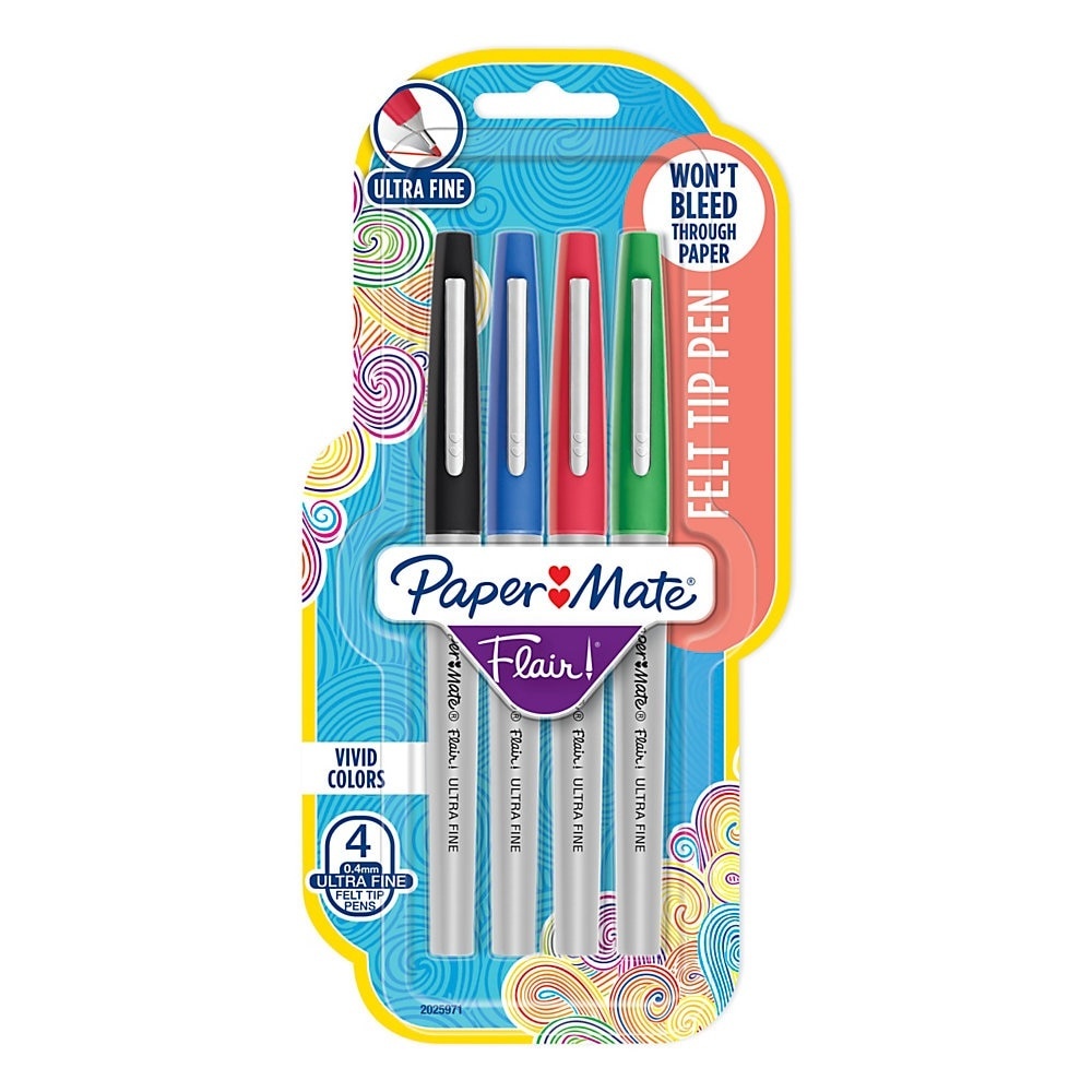 slide 1 of 10, Paper Mate Flair Felt-Tip Pens, 4 ct