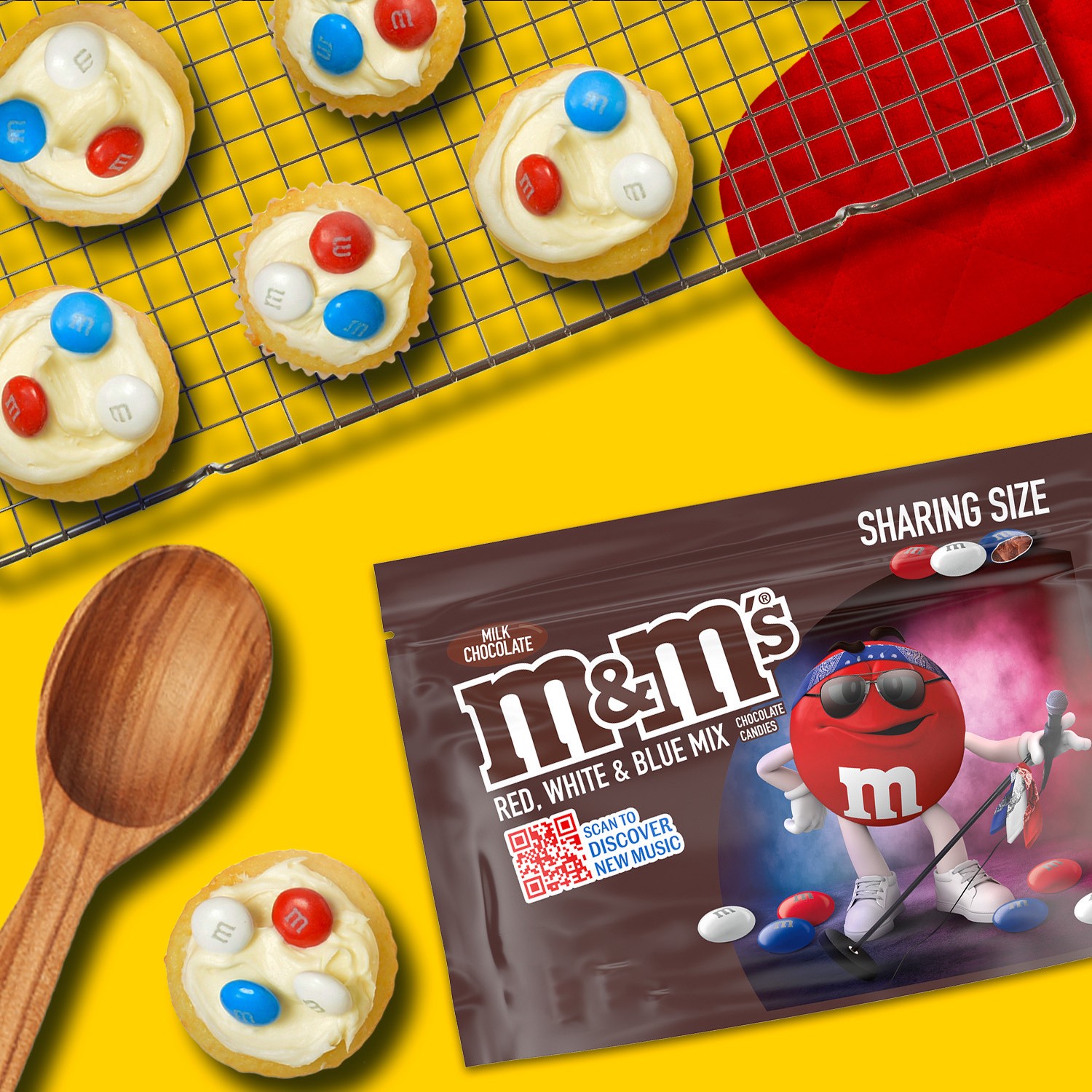 slide 8 of 8, M&M's Milk Chocolate Red, White & Blue Summer Candy, Share Size, 10 Oz Resealable Bag, 10 oz