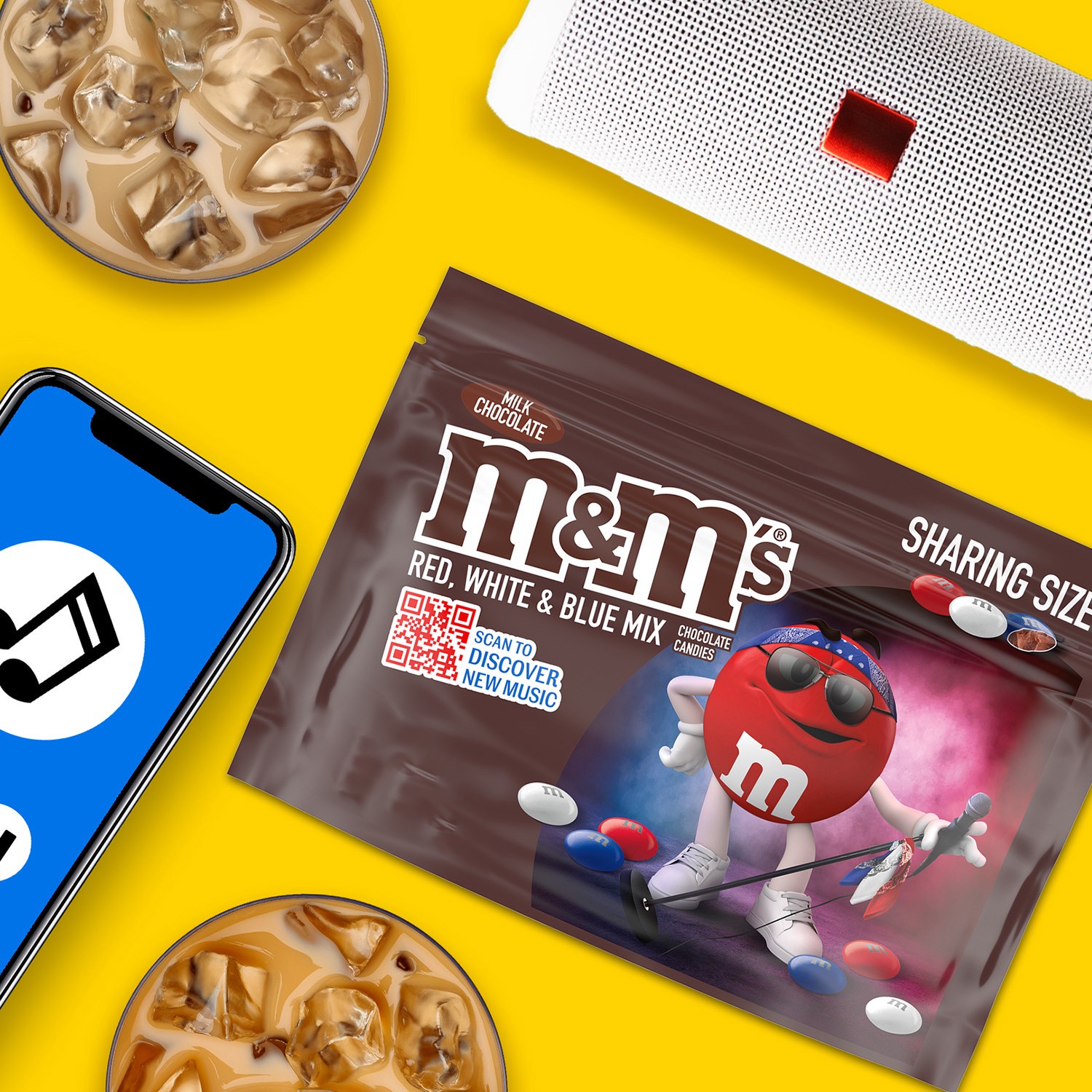 slide 7 of 8, M&M's Milk Chocolate Red, White & Blue Summer Candy, Share Size, 10 Oz Resealable Bag, 10 oz