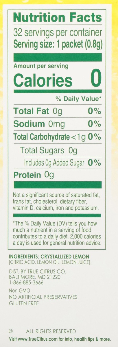 slide 6 of 14, True Lemon Crystallized Lemon 32 Packets, 32 ct