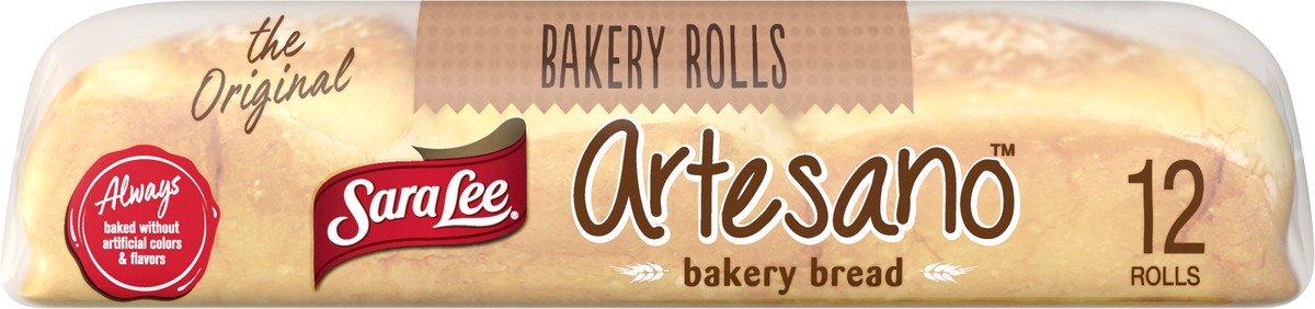 slide 8 of 9, Sara Lee Artesano White Bakery Rolls, 12 count, Sliced Bread Dinner Rolls, 18 oz Bag, 12 ct