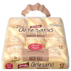 Sara Lee Artesano White (Club Pack) Sliced Bread Bakery Rolls, 12 count, 18 oz
