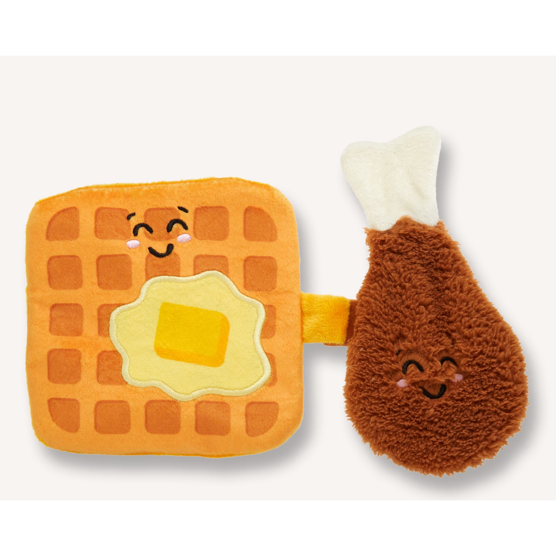 slide 1 of 1, Joyhound Crazy Comfy Chicken & Waffles Pals Flattie Dog Toy - Crinkle, Squeaker, 1 ct