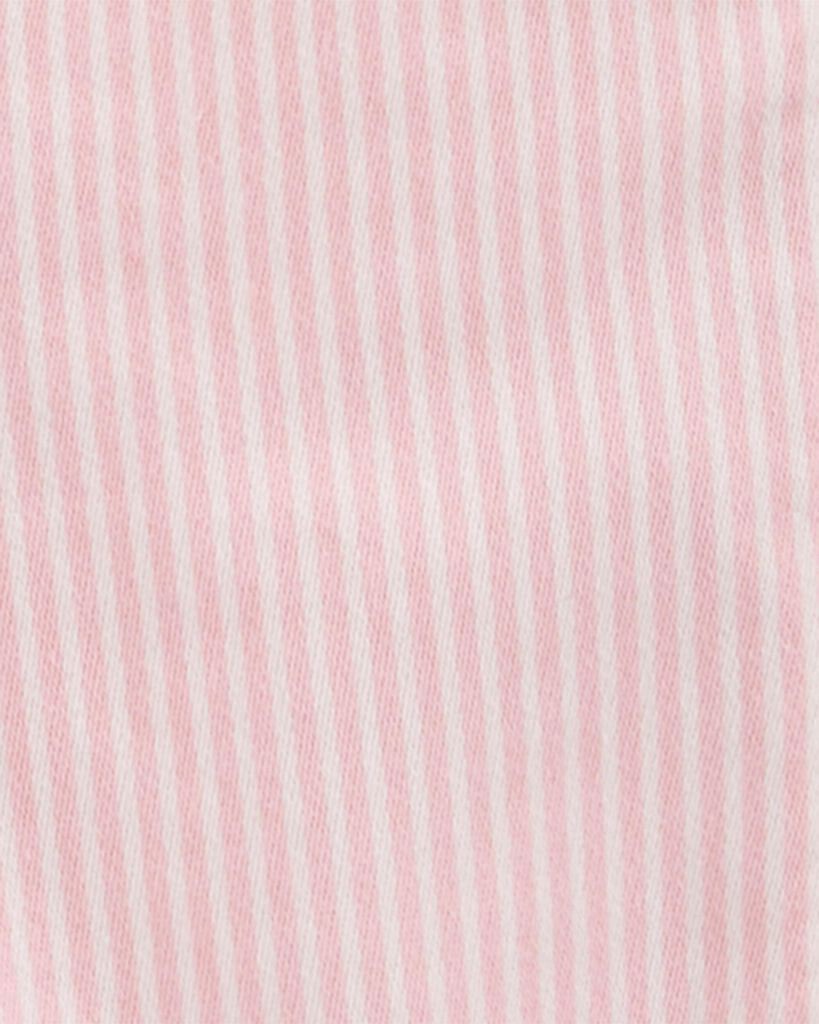 slide 2 of 3, Oshkosh Toddler Knit Denim Hickory Stripe Overalls Pink 5T, 1 ct