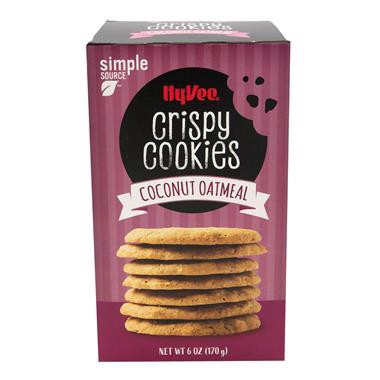 slide 1 of 1, Hy-Vee Coconut Oatmeal Crispy Cookies, 6 oz
