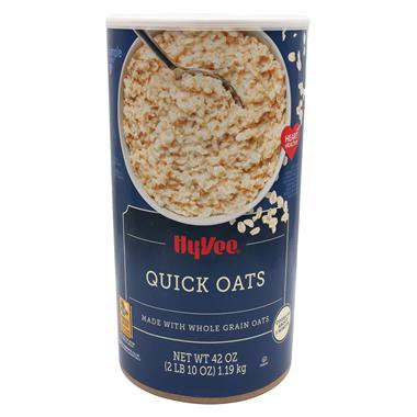 slide 1 of 1, Hy-Vee Oatmeal Quick Oats, 42 oz