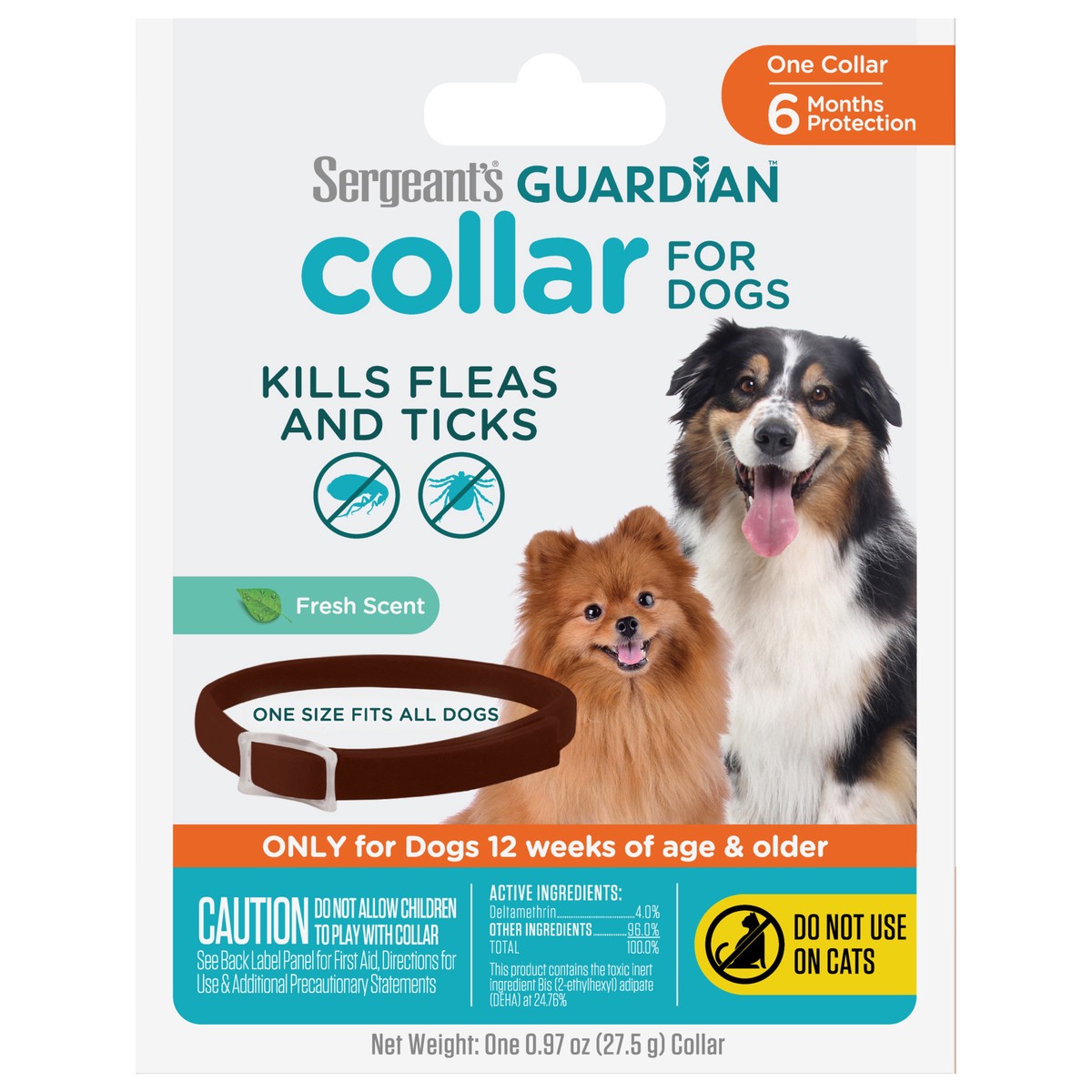 slide 1 of 2, SERGEANT'S GUARDIAN Flea & Tick Collar for Dogs, 1 Count, 1 ct