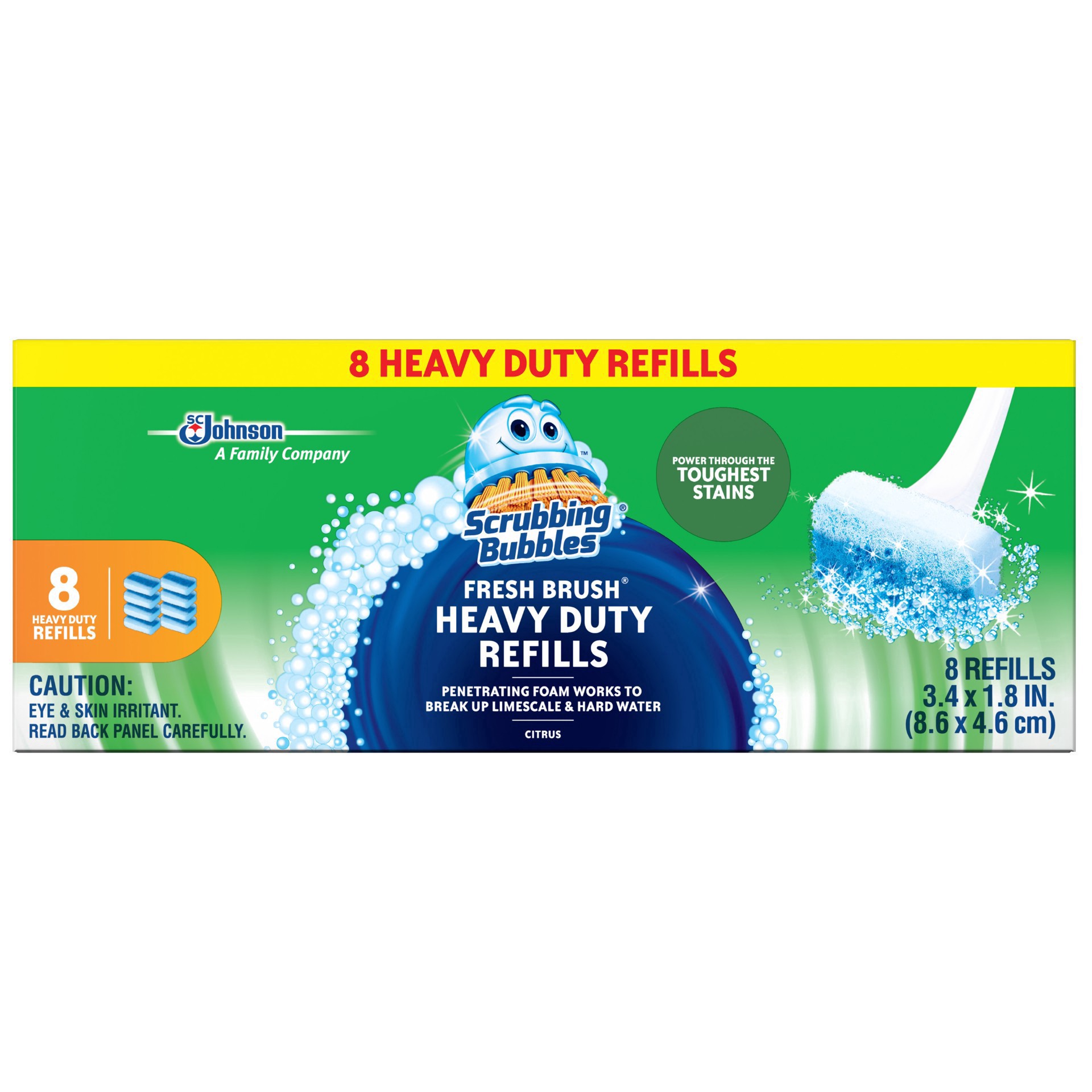 slide 4 of 8, Scrubbing Bubbles Fresh Brush Heavy Duty Flushable Refills, Citrus - Convenient and Thorough Clean for Your Toilet, 8 Pads, 8 ct