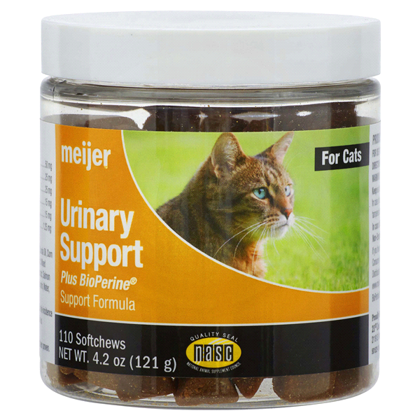 slide 1 of 1, Meijer Urinary Support plus Bioperine - Chicken cat soft chews, 110 ct