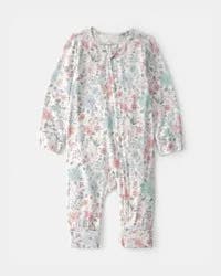 Carter's Baby Girl Butterfly Garden 2-Way Zip PurelySoft Sleep & Play Pajama Multi 3m