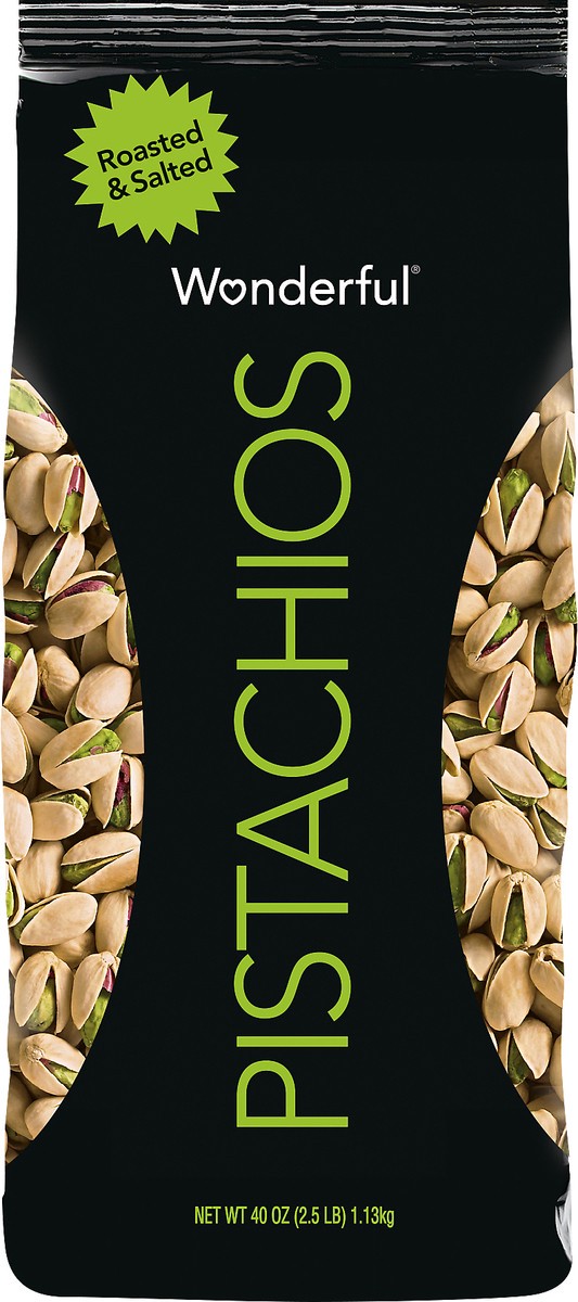 slide 3 of 7, Wonderful® in shell pistachios, roasted and salted, 40 oz