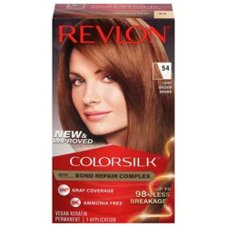 Revlon Colorsilk 54 Light Golden Brown Vegan Keratin Permanent Hair Color 1 Each