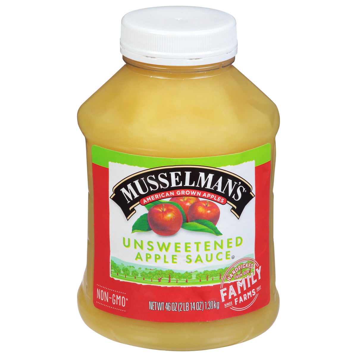 slide 2 of 13, Musselman's Unsweetened Apple Sauce 46 oz., 46 oz