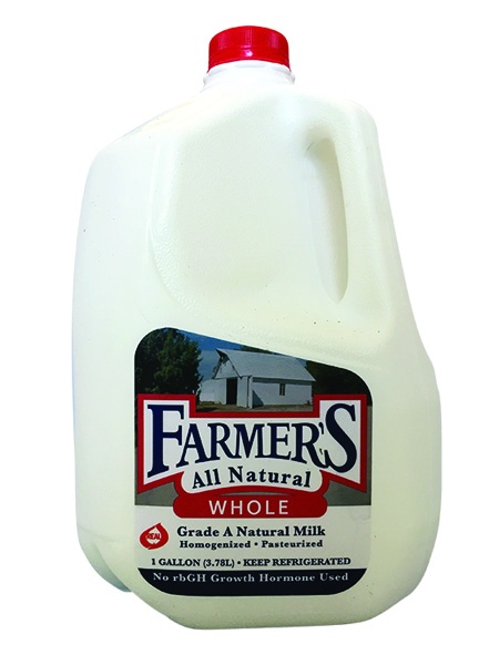 slide 1 of 1, Farmer's Whole Milk, 128 oz
