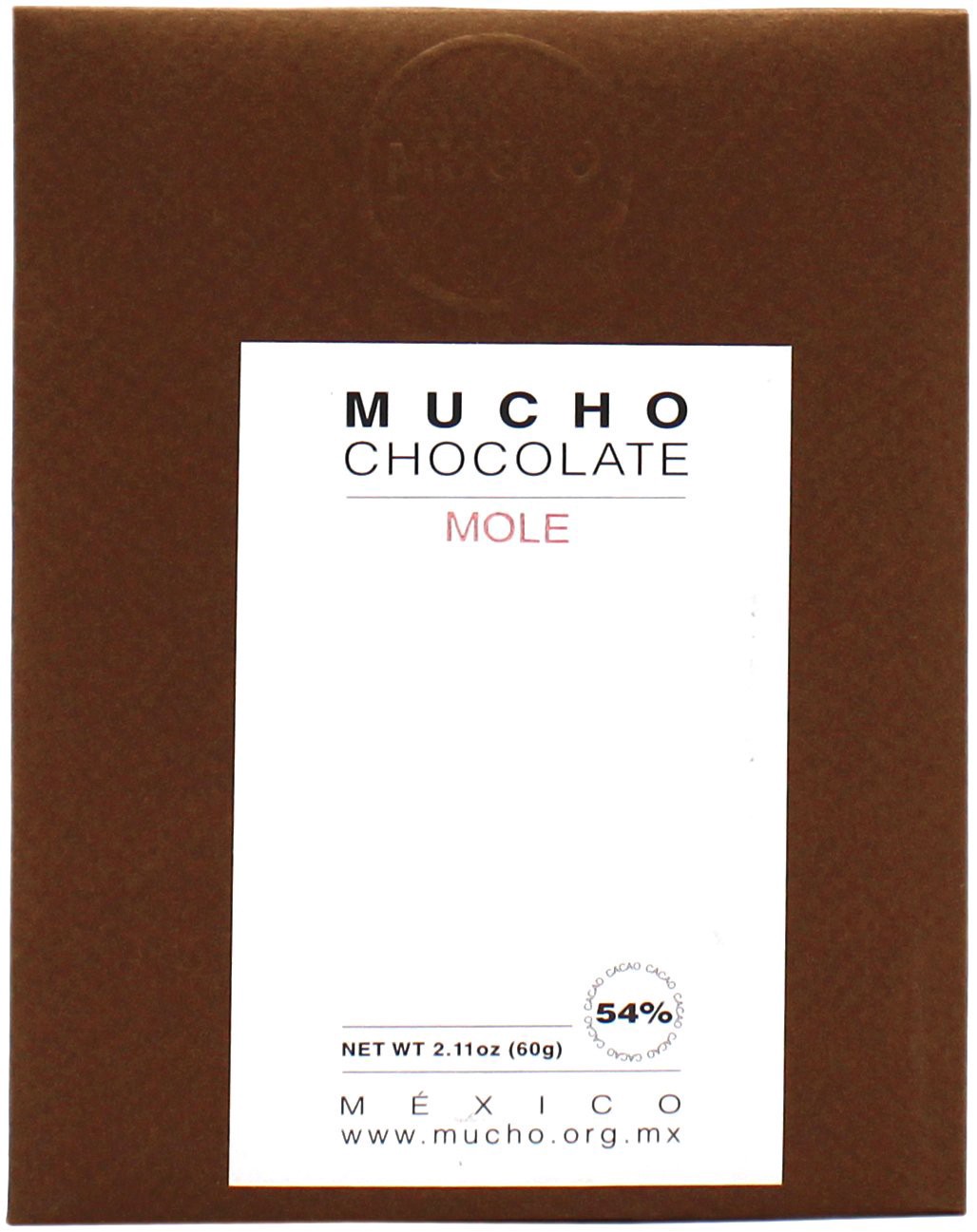 slide 1 of 1, Mucho Chocolate Dark Chocolate With Mole 54% Cocoa, 2.11 oz