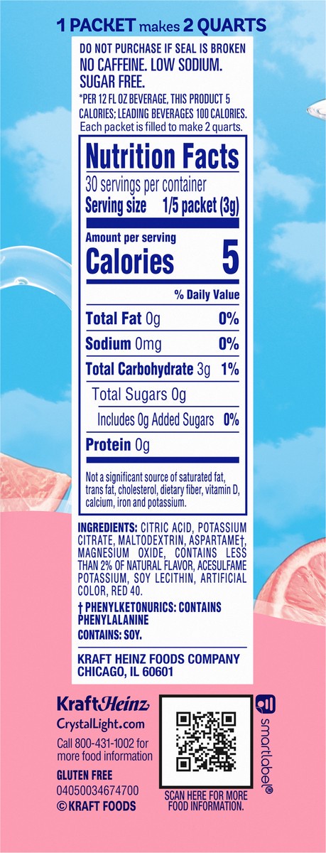 slide 7 of 9, Crystal Light Pink Lemonade Naturally Flavored Powdered Drink Mix, 6 ct Pitcher Packets, 6 ct