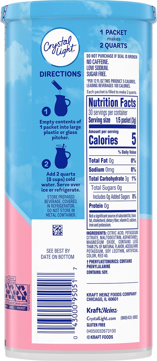 slide 10 of 11, Crystal Light Pink Lemonade Naturally Flavored Powdered Drink Mix Pitcher, 2.9 oz