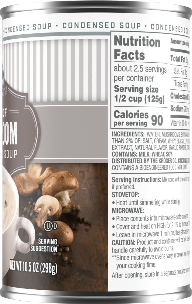 slide 2 of 4, Kroger Cream of Mushroom Condensed Soup, 10.5 oz