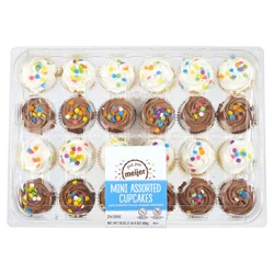 Fresh from Meijer Mini Chocolate & Vanilla Assorted Cupcakes 24 ct, 20 oz.