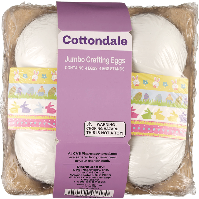 slide 1 of 1, COTTONDALE Jumbo Crafting Eggs 4Pck, 1 ct