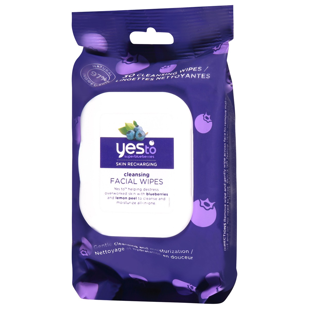 slide 2 of 9, Yes to Superblueberries Skin Recharging Cleansing Facial Wipes 30 ea, 30 ct