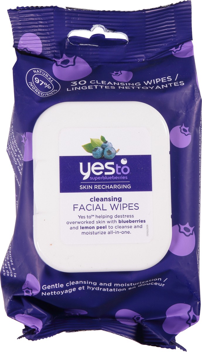 slide 6 of 9, Yes to Superblueberries Skin Recharging Cleansing Facial Wipes 30 ea, 30 ct