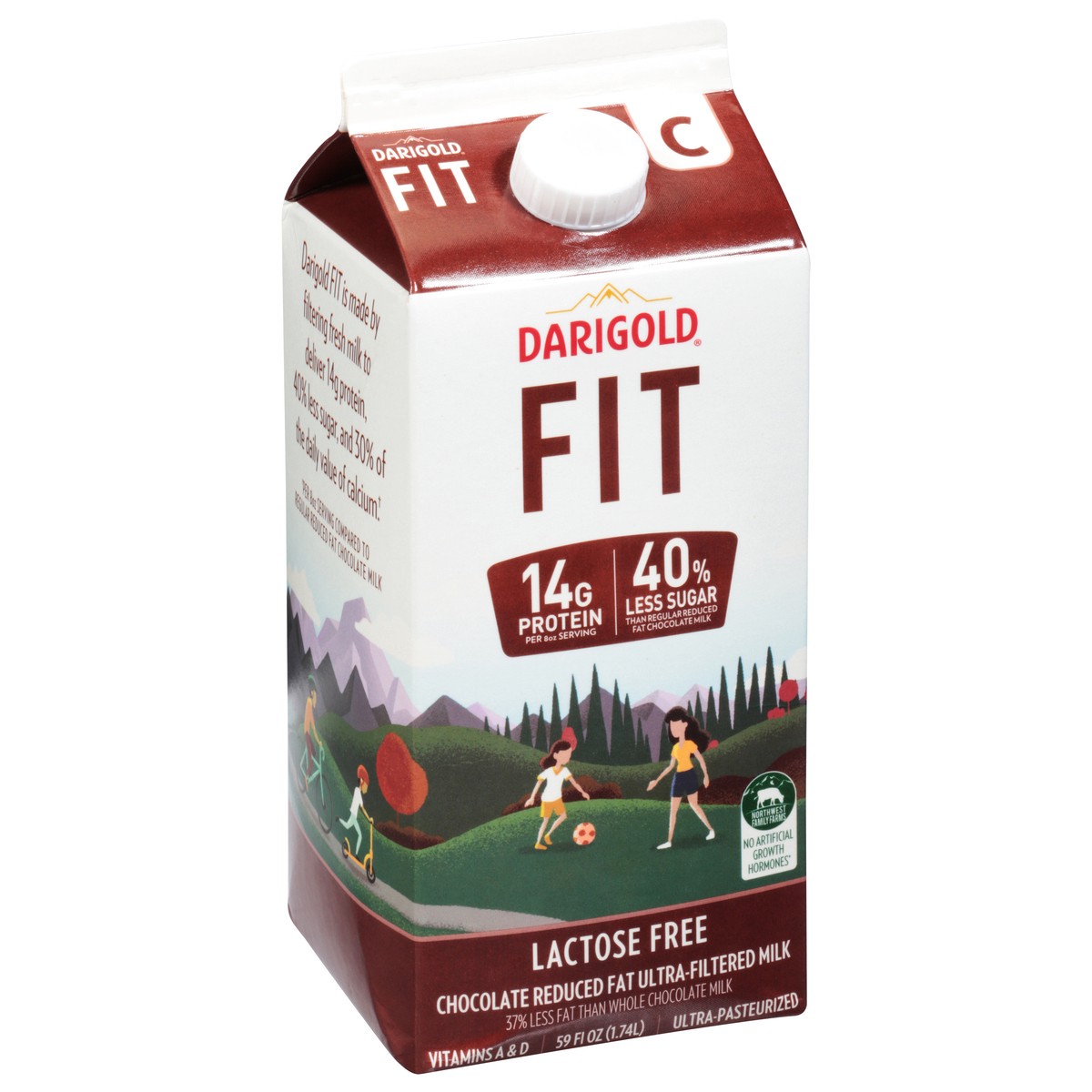 slide 2 of 9, Darigold Fit Reduced Fat Lactose Free Chocolate Milk 59 fl oz, 59 oz