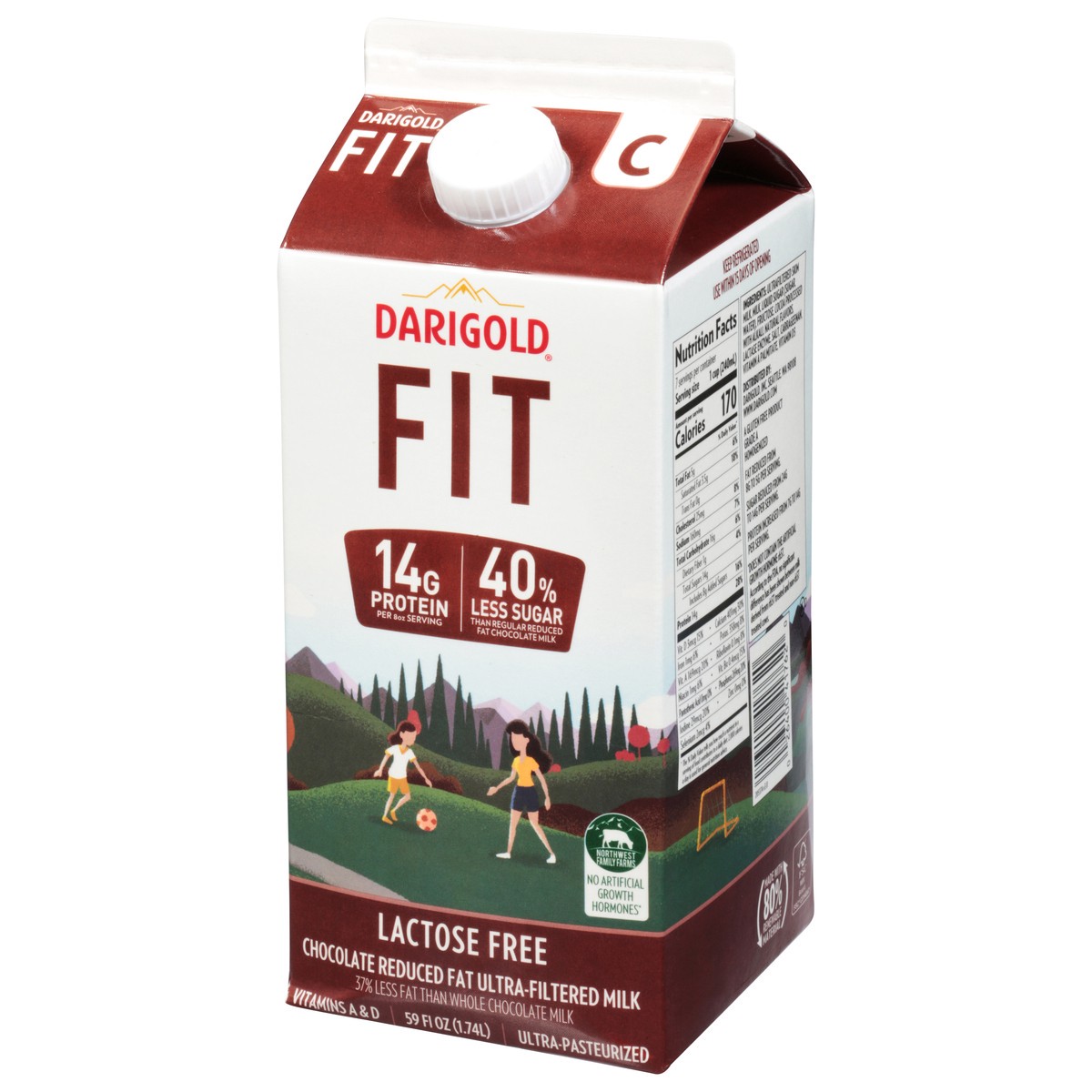slide 3 of 9, Darigold Fit Reduced Fat Lactose Free Chocolate Milk 59 fl oz, 59 fl oz