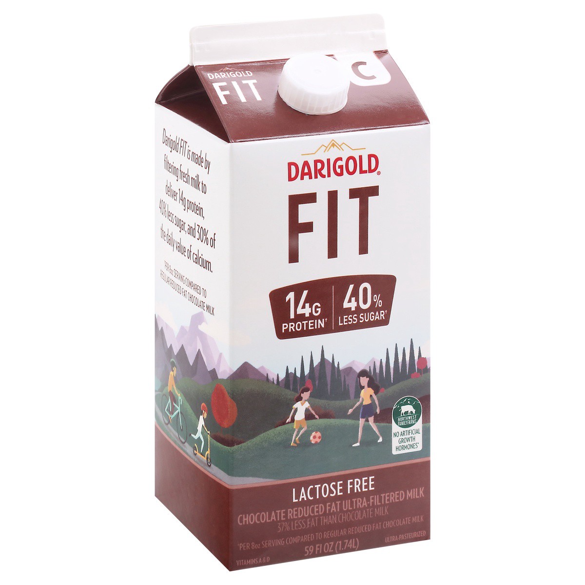 slide 1 of 9, Darigold Fit Reduced Fat Lactose Free Chocolate Milk 59 fl oz, 59 fl oz