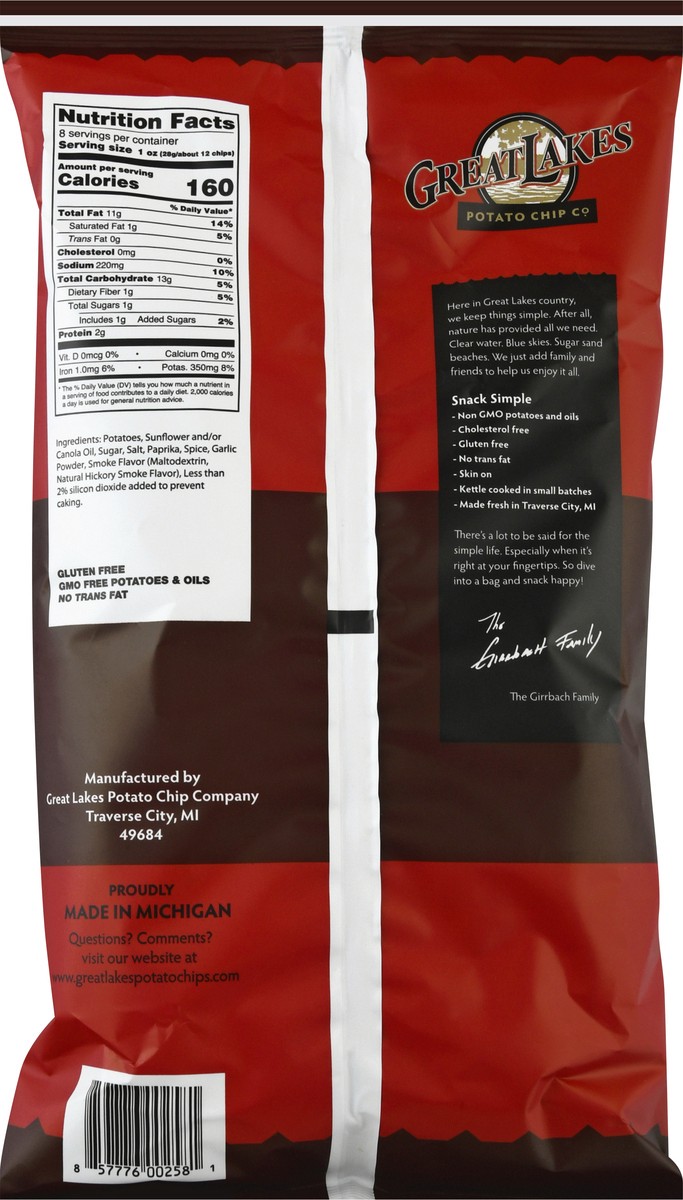 slide 8 of 12, Great Lakes Potato Chip Kettle Cooked Barbeque Potato Chips - 8 oz, 8 oz