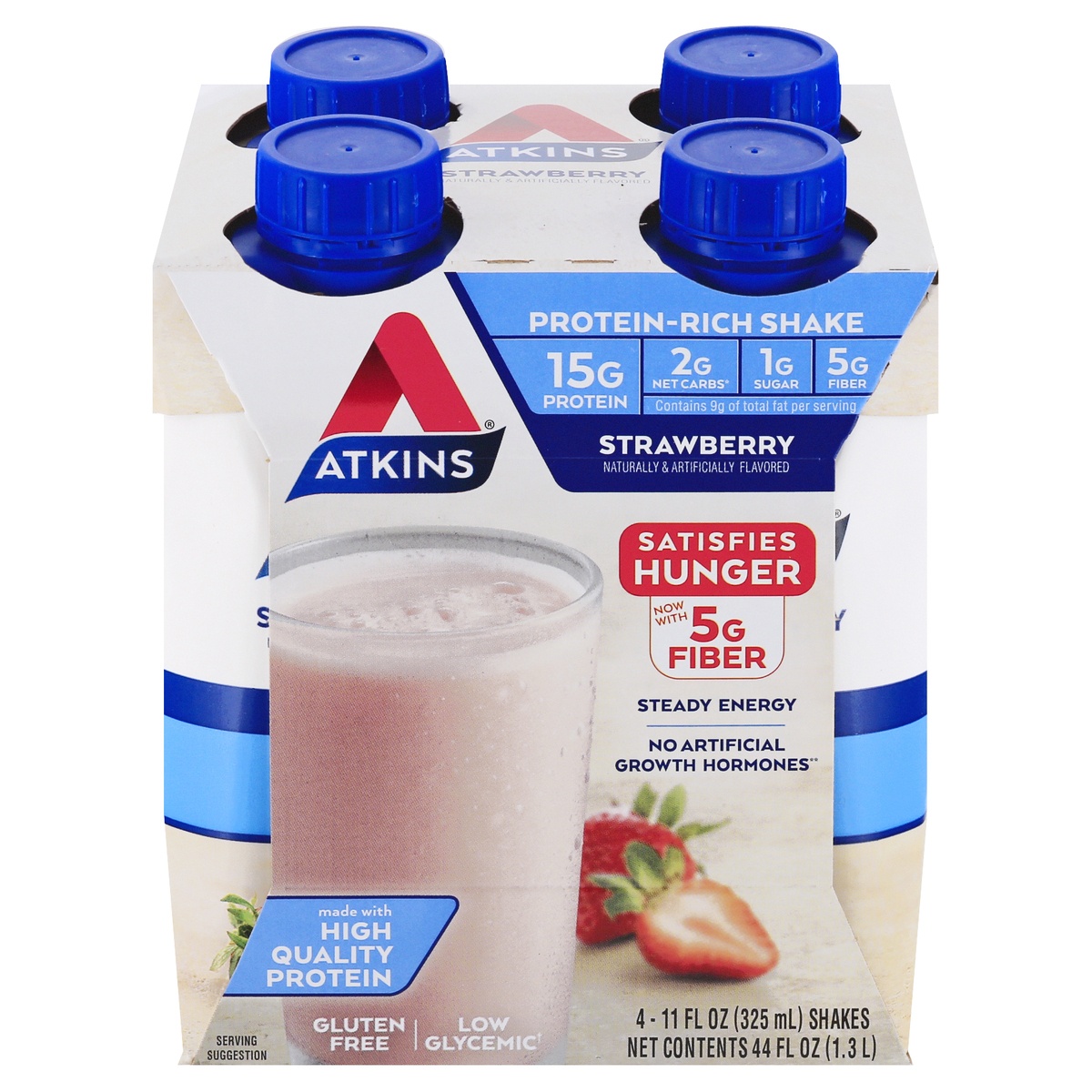 slide 1 of 8, Atkins Strawberry Protein-rich Shakes, 4 ct; 11 oz