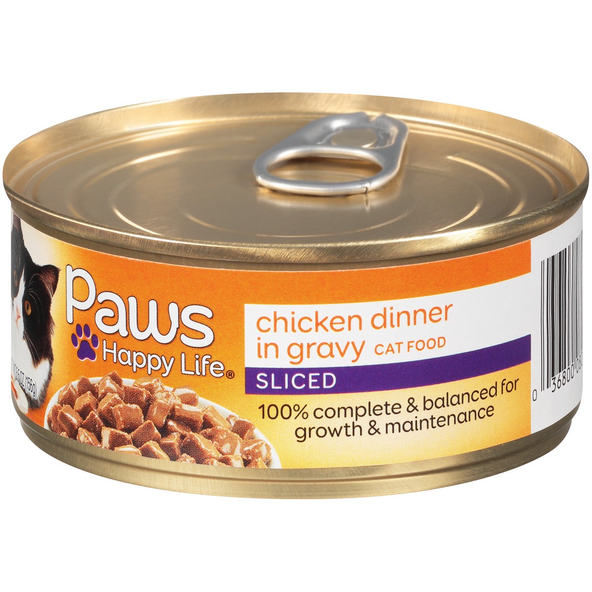 slide 3 of 9, Paws Happy Life Sliced Chicken Dinner In Gravy Cat Food, 5.5 oz