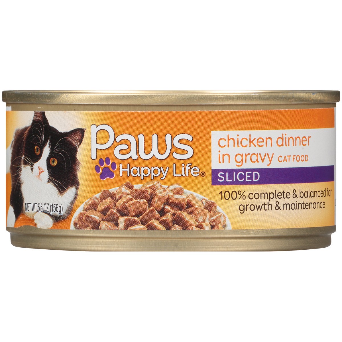 slide 6 of 9, Paws Happy Life Sliced Chicken Dinner In Gravy Cat Food, 5.5 oz