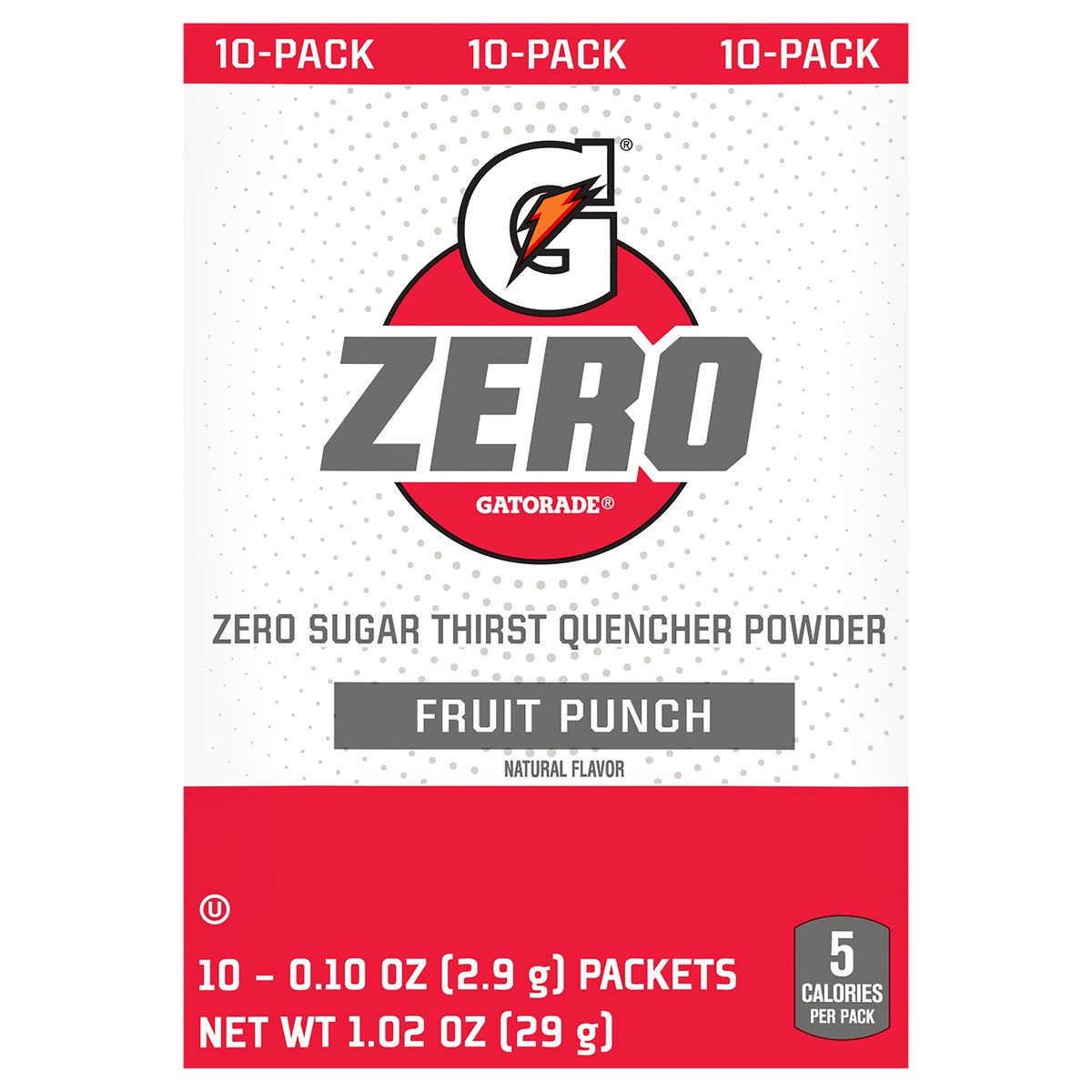 slide 3 of 8, Gatorade Zero Zero Sugar Thirst Quencher Powder Fruit Punch Natural Flavor- 10 ct, 1.02 oz
