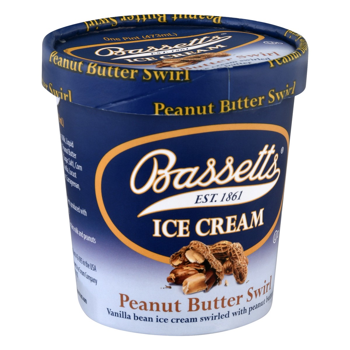 slide 3 of 9, Bassetts Peanut Butter Swirl, 1 pint