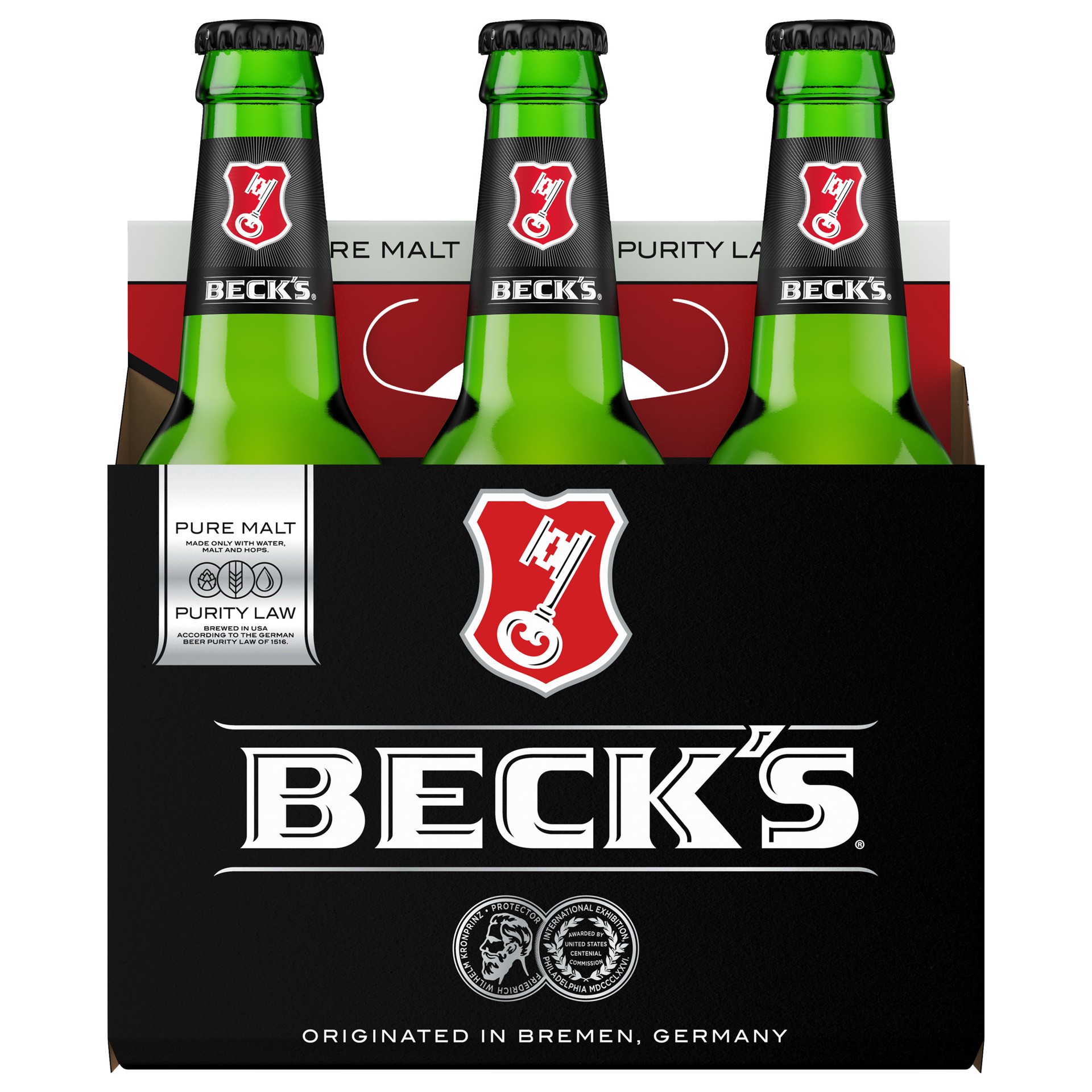 slide 1 of 3, Beck's German Beer, 6 Pack Beer, 12 FL OZ Bottles, 6 ct; 12 oz