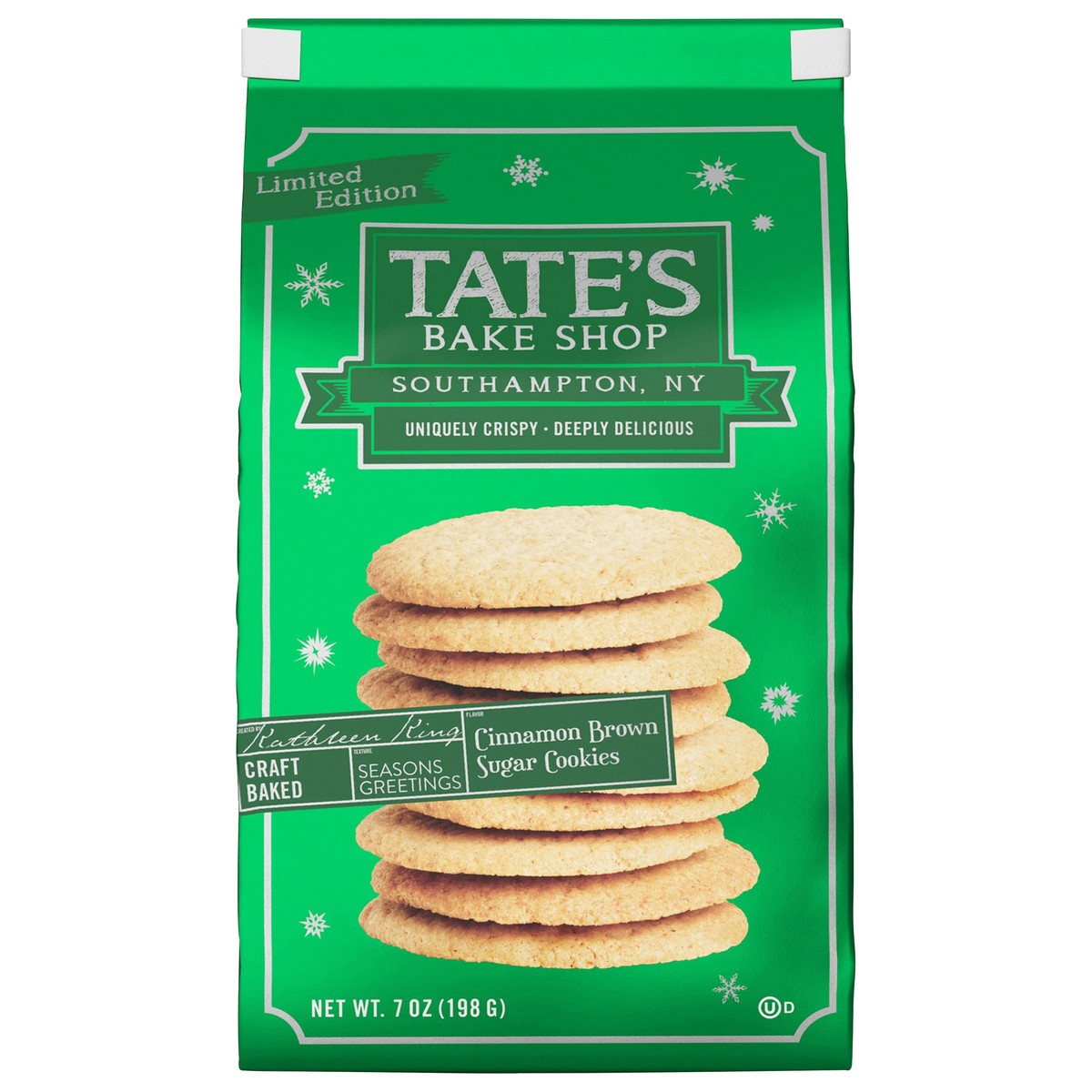 slide 1 of 1, Tate's Bake Shop Cinnamon Brown Sugar Cookies, Holiday Cookies, Limited Edition, 7 oz, 7 oz
