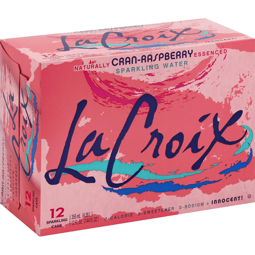 slide 3 of 3, La Croix Cranberry Raspberry Sparkling Water, 12 ct; 12 fl oz