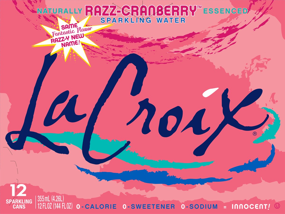 slide 3 of 7, La Croix Razz-Cranberry 12 Pack 12oz, 12 ct; 12 fl oz