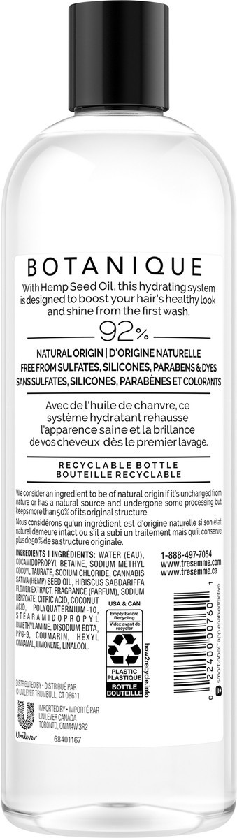 slide 5 of 5, TRESemmé Botanique Shampoo Botanique Hemp Hydration, 16 oz, 16 oz