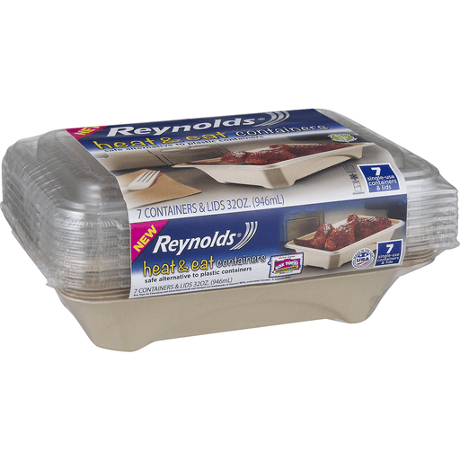slide 2 of 9, Reynolds Heat & Eat Containers With Lids Pack, 7 ct