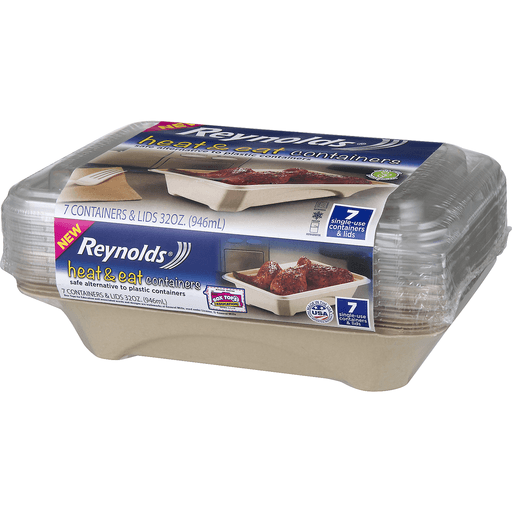 slide 3 of 9, Reynolds Heat & Eat Containers With Lids Pack, 7 ct